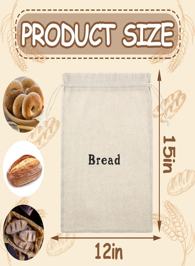 BMMN Reusable Bread Bags for Homemade, 12 x 15 Inch Linen Sourdough Bread Bags (6 Pieces) for Homemade Loaves & Pastries, Baking Gifts & Baking Supplies for Home Bakers, Stay Fresh Unbleached and Reusable - Image 2